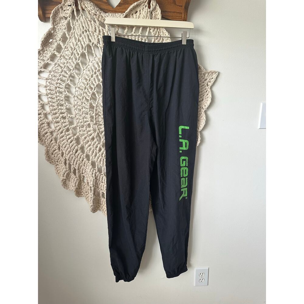 LA Gear Vintage 1980s Windbreaker Track pant Joggers Size XL In Black
